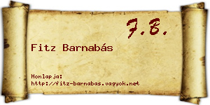 Fitz Barnabás névjegykártya